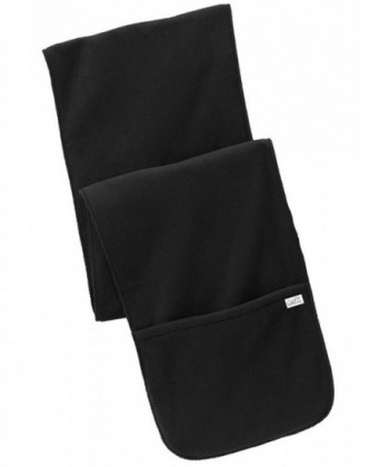 Joe's USA Soft & Cozy Extra Long Fleece Scarf with Pockets - Black - C411NA0AHO1