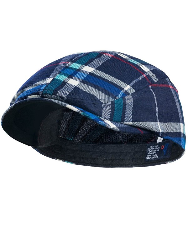 MG Plaid IVY newsboy Cap Hat - Navy - C112ENQ8FTB