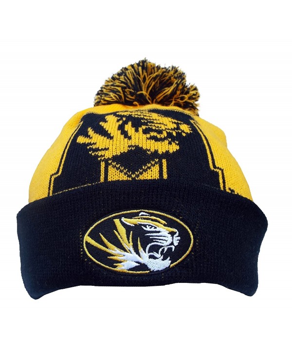 Gridiron Cuffed Knit Hat with Pom Mizzou Tigers CI185HOLOKK