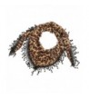 Leopard Animal Print Scarf with Tassel Edge - Brown - CL11M0HPCGZ