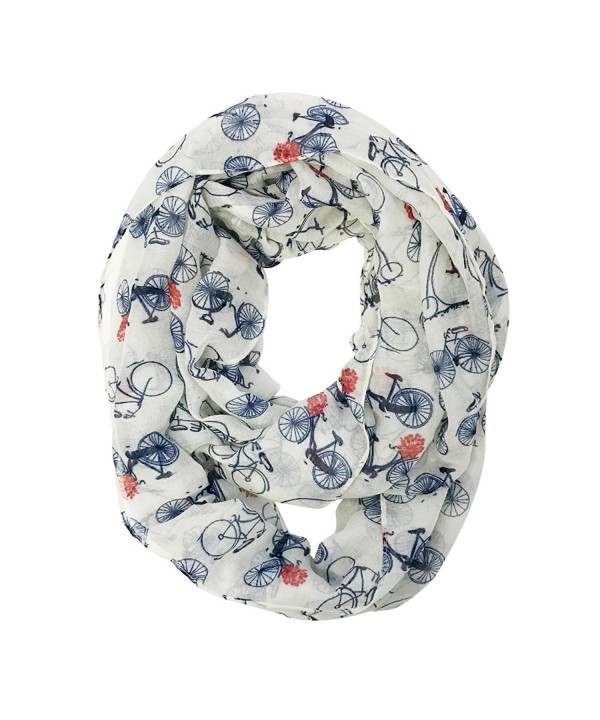 Wrapables Lightweight Vintage Bicycle Infinity Scarf - White - CT1869XU4ND