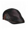 lethmik Unique Flat Cap Hunting Cowhide Leather Driver IVY Cap newsboy Hat - Red Stitching Line - CD126ZYQ9BP