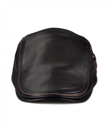 LETHMIK Hunting Cowhide Leather newsboy in Men's Newsboy Caps