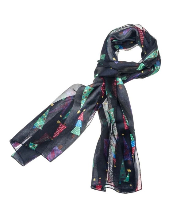 Purple Box Jewelry Christmas Tree Scarf One Size (Black) - CM11GQY9DL3