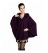 CgQgXn Womens Elegant Faux Fur Hood Pashmina Cape - Purple - C511RESXCLH