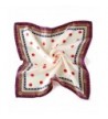 Satin Silk Neckerchief Sundayrose Womens Print Small Square Scarves - Polka Dot White Red - CD1850LYEYG