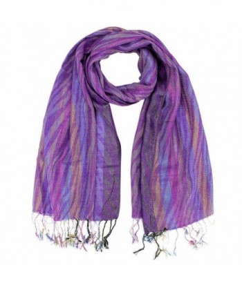 Metallic Multicolor Pashmina Scarf - Purple - C21152OSUA7