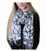 Scottie Terrier Labrador Dalmatian Dog Animal Print Scarfs- Tassels (Navy Blue) - C312NRT735N