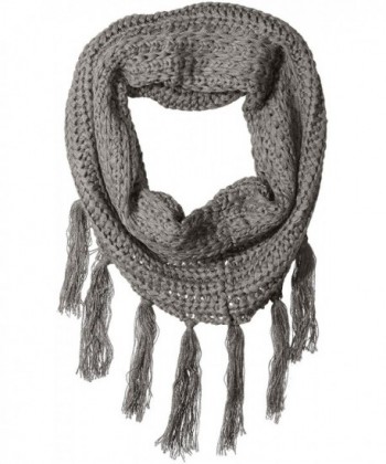 La Fiorentina Women's Chunky Eternity Scarf with Fringe - Gray - CH12E1EBPGP