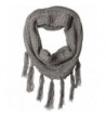 La Fiorentina Women's Chunky Eternity Scarf with Fringe - Gray - CH12E1EBPGP