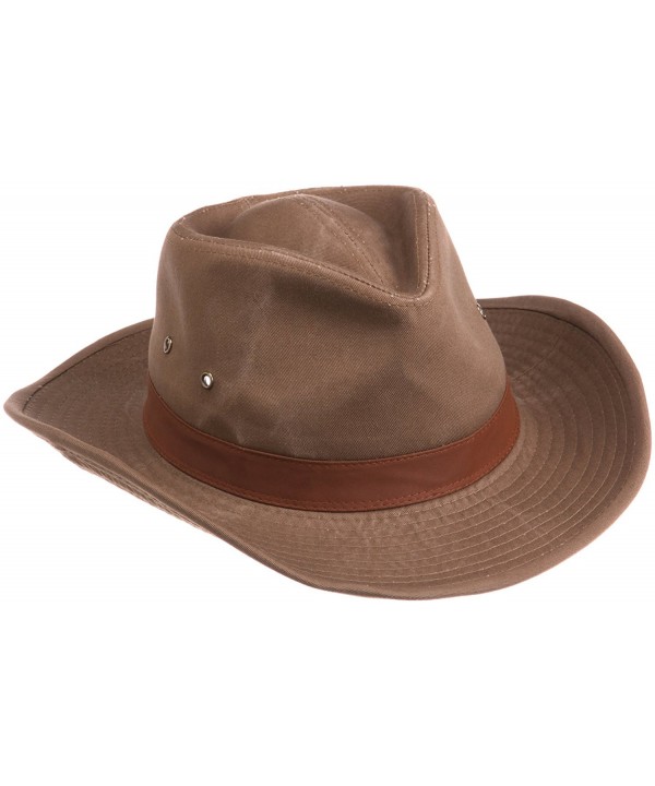 Dorfman Pacific Men's Twill Outback Hat - Bark - CC113OTN4W7