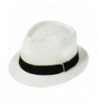 Simplicity Short Brim Straw Fedora Hat with Black Band - Ivory - C111EV84S7Z