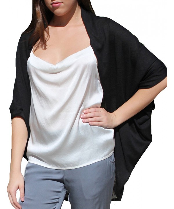 Kimini 4in1 Convertible Cardigan- Infinity Scarf- Poncho- & Wrap Skirt Accessory - Black - CW12EGPP5C9