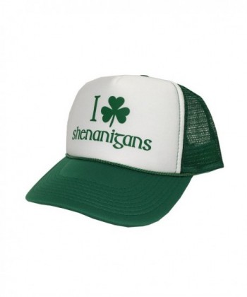 P&B I Shamrock Shenanigans- St Patrick's Day Campaign Adjustable Unisex Hat Cap - Green/White/Green - CO12OB1RWN5