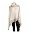 Sportoli Women's Thick Warm Knitted Winter Shawl Cape Poncho Wrap with Cowl Neck - Tan - CN11R9T87TD