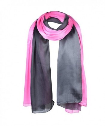 FITIBEST Women Silk Scarf Fashionable Gradient Shawl Beach Cover up - Rosy - CQ186H5I8K7