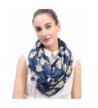 Lina & Lily Daisy Flower Print Women's Infinity Scarf - Navy Blue - CS11SNOGMTP