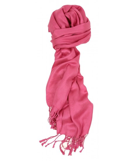 Love Lakeside Large- Soft- Silky Pashmina Shawl- Wrap- Scarf in Solid Colors - Hot Pink - CR12O6RS66H