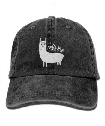 No Prob-llama Adjustable Adults Custom Denim Hat For Mens Womens Lovers Cap - Black - CV1880SGWM5