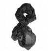 Peach Couture Soft Lightweight Fashion Charming Polka Dot Sheer Scarf Shawl Wrap - Black/White - CC11KNL3MQH