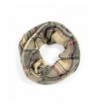 Me Plus Classic Plaid Check Pattern Knit Infinity Scarf Circle Loop Cowl Scarf - Beige-2 - CZ18823ROQU