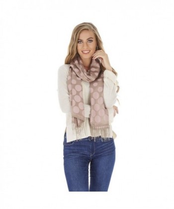 Premium Polka Dot Fashion Scarf and Shawl - Pashmina 4 Season Luxury Wrap - 26"x70" - Pink - C612ODQLSTP