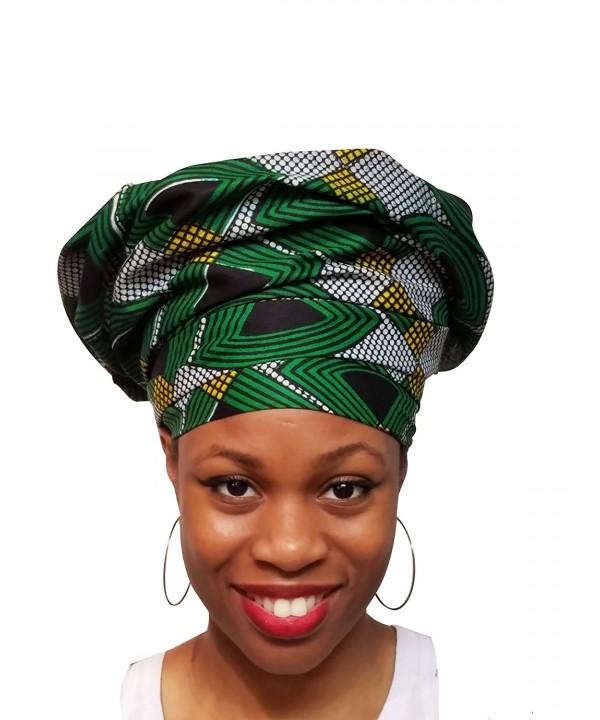 Green- Black- Gold African Print Ankara Head wrap- Tie- scarf- Multicolor- One Size - CG12O21CMXR