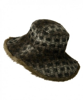 Ladys Brown Faux Fur Trim in Women's Bucket Hats