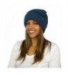 MWS Chunky Knit Beanie Hat w/Brown Tag- Thick Oversized Slouchy Ski Skullie Cap - Teal - CM18723TLR9