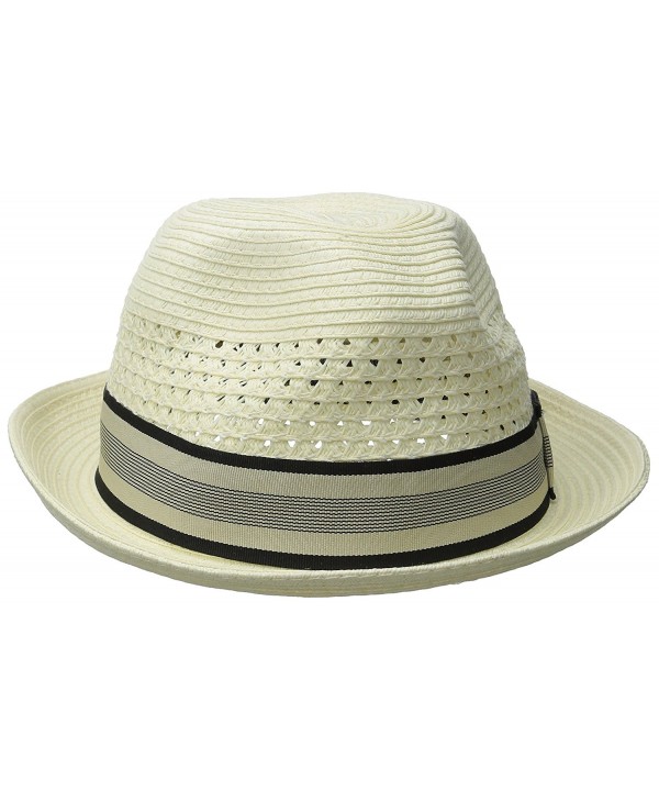 Scala Men's Vent Crown Paper Braid Fedora - Ivory - CL1287VGTI7