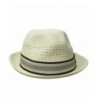 Scala Men's Vent Crown Paper Braid Fedora - Ivory - CL1287VGTI7