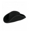 100% Wool Tricorne Tricorn Pirate Hat Handmade In Italy - Black - CS184XGTC6E