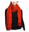 Wander Agio Womens Warm Cashmere Feel Scarf Long Large Couples Scarves Pure Color - Orange - CE187SC078K