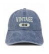 Trendy Apparel Shop Vintage 1948 Embroidered 70th Birthday Soft Crown Washed Cotton Cap - Navy - CJ12O34Y8UO