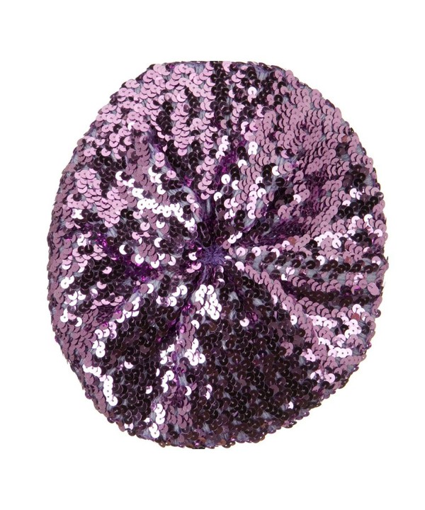 Sequin Knitted Beret - Lilac W09S62F - C21108HNRT3