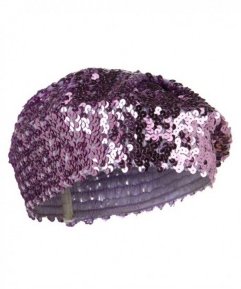 Sequin Knitted Beret Lilac OSFM