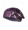 Sequin Knitted Beret Lilac OSFM in Women's Berets