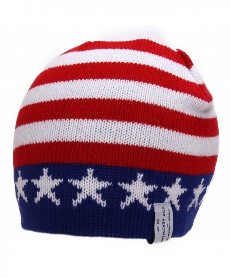 TopHeadwear USA Flag Knitted Beanie - CT11P5L3BU7