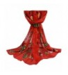 Leewa New Trendy ! Women Long Shawl Chiffon Butterfly Print Scarf - Red - C912OHZL9KO