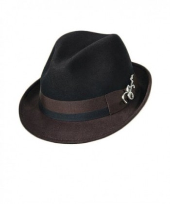 Dorfman Pacific Carlos Santana Bogart Fedora Hat (Black & Brown- Small/Medium) - CE11FTZE4CX