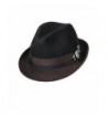 Dorfman Pacific Carlos Santana Bogart Fedora Hat (Black & Brown- Small/Medium) - CE11FTZE4CX