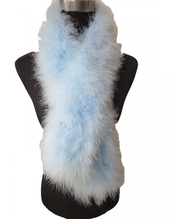 Real Ostrich Feather Fur Scarf Warm fluffy - Light Blue - CJ185UKRIWY