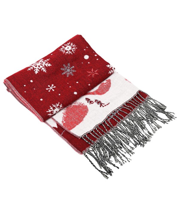 Dance Fairy Winter Long Scarf Warm Wrap Soft Thickened Shawl with Tassels - Purplish Red - CM1899M72AY