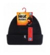 Heat Holders - Men's Thermal Fleece Lined Turn Over Cuff Winter Hat - Black - C01220W9W6P