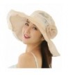 Sumolux Womens Summer Silk Sun Hat Outdoor Fashion Lace Large Brim Beach Hats - Beige - CD1839K9HUQ