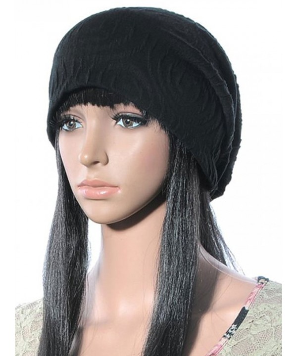 JOLLYCHIC Women's Loose Brief Rib Knit Dome Hat Beanie Black 2 - CP12NDT087A