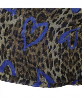 Bucasi Brown Leopard Print Graffiti in Fashion Scarves
