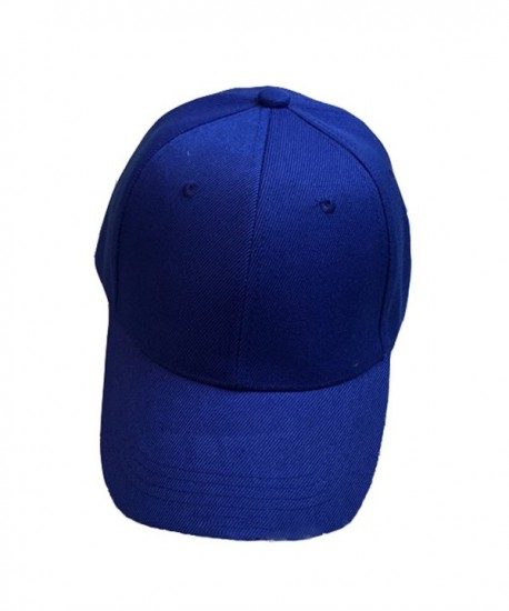 Baseball Cap Blank Solid Color Velcro Closure Adjustable Plain Hat (All Color) - Loyal Blue - CP12IR0LHXZ
