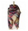 Women's Warm Blanket Scarf Plaid Tartan Tassels Stylish Soft Wrap Shawl Wancy - 0 Khaki - CI1883SXDDG