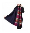 ShungFun Painting Cashmere Pashmina Headwear - Dark Blue - C212O62LGTJ